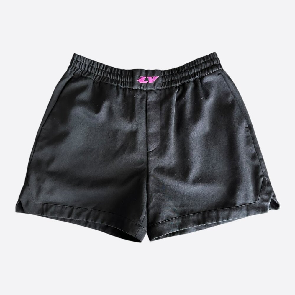 Louis Vuitton Black & Pink Logo Shorts